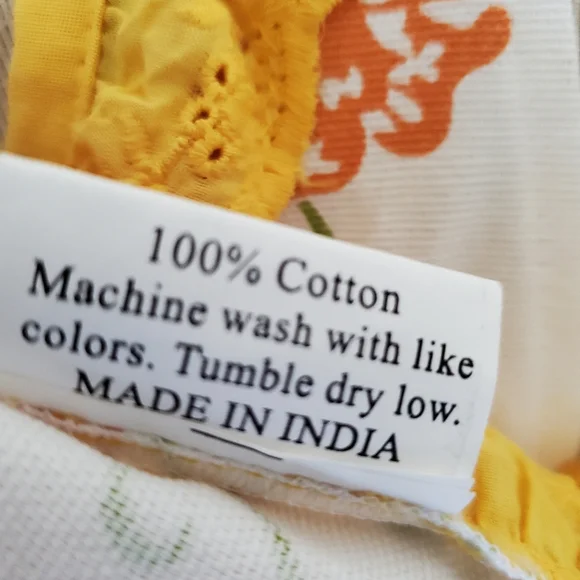 Colorful Yellow Floral Pattern Cotton Apron Women's Size S/M - Picture 8 of 8